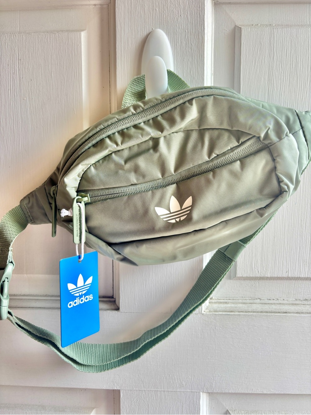 Adidas Originals Sage Green Puffer Waist Bag Crossbody NWT Trefoil Festival Y2K